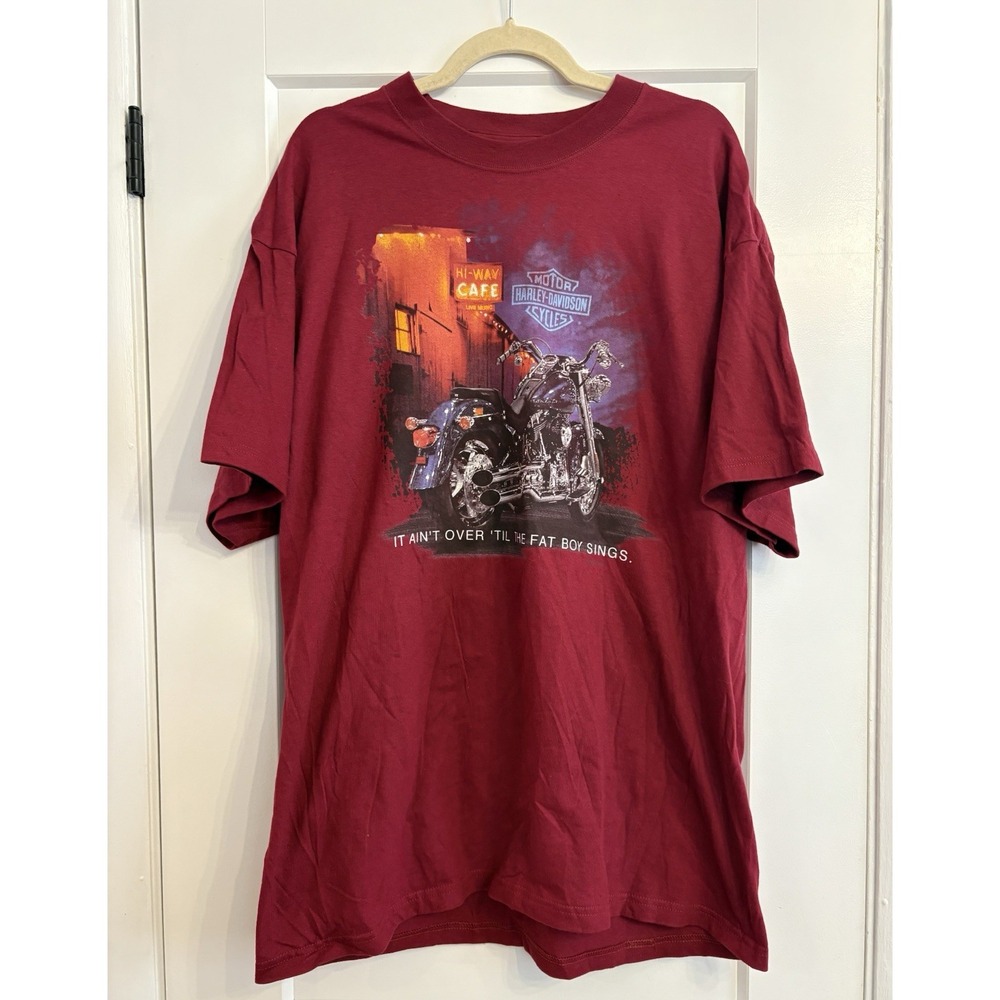 Vintage Harley Davidson Men's XL Fat Bot Sings Nevada T-Shirt Made In USA